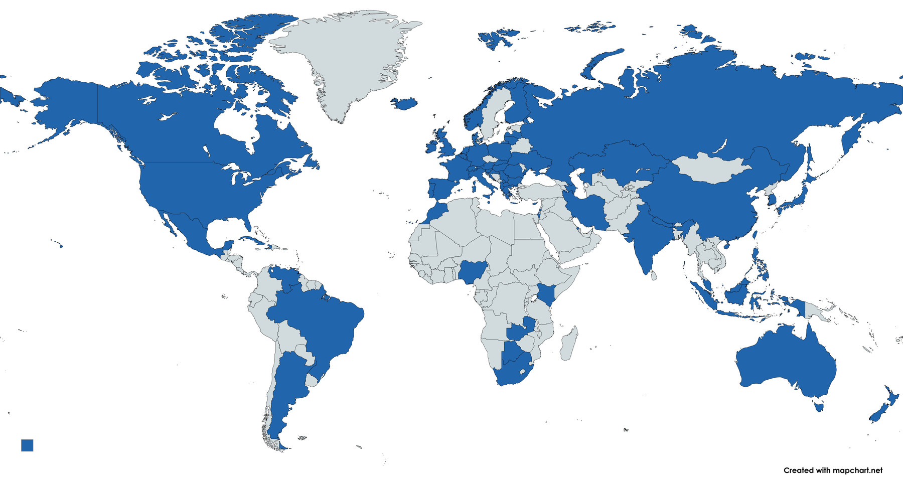 World map showing countries participating in the PE4PISA network